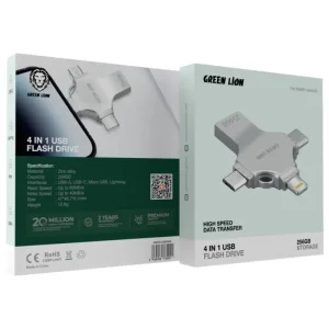 فلش مموری + مبدل گرین لاین مدل GN4IN1USB256SL ظرفیت 256 گیگابایت