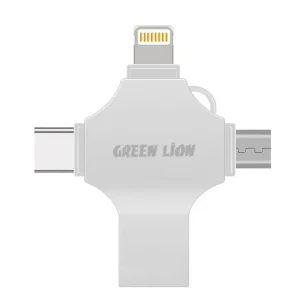 فلش مموری + مبدل گرین لاین مدل GN4IN1USB256SL ظرفیت 256 گیگابایت