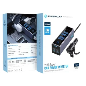 اینورتر فندکی ماشین پاورولوژی مدل PWCUQC044 توان 300 وات