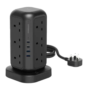 چندراهی و شارژر پاورولوژی مدل PWCUQC025BK با 12 پریز برق