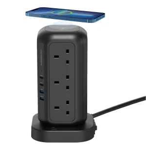 چندراهی و شارژر پاورولوژی مدل PWCUQC025BK با 12 پریز برق