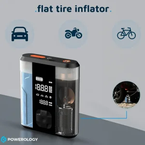 جامپ استارتر، کمپرسور باد و پاوربانک پاورولوژی PPBCHA47 با ظرفیت 8800 میلی آمپر