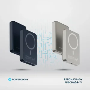 پاوربانک وایرلس مگنتی پاورولوژی مدل PPBCHA34 ظرفیت 10000 میلی آمپر ساعت توان 20 وات