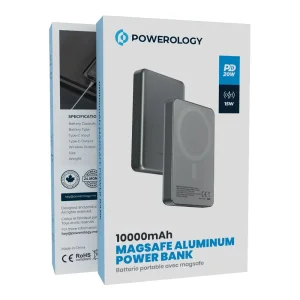 پاوربانک وایرلس مگنتی پاورولوژی مدل PPBCHA34 ظرفیت 10000 میلی آمپر ساعت توان 20 وات