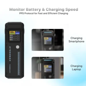 پاوربانک پاورولوژی مدل PPBCHA83 ظرفیت 27000 میلی آمپر ساعت توان 140 وات