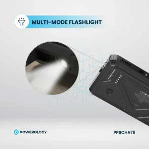 پاوربانک وایرلس شارژ سولار پاورولوژی مدل PPBCHA76 ظرفیت 20000 میلی آمپر ساعت توان 20 وات