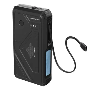 پاوربانک وایرلس شارژ سولار پاورولوژی مدل PPBCHA76 ظرفیت 20000 میلی آمپر ساعت توان 20 وات