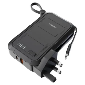 پاوربانک و شارژر دیواری پرودو مدل PDPBFCH051 ظرفیت 10000 توان 22.5 وات با کابل متصل