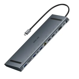 هاب تایپ سی 12 پورت گرین لاین مدل Green Lion GHB-8 GN12N1CHUBGY