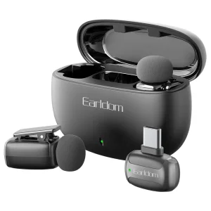 میکروفون یقه‌ای بی سیم ارلدام مدل MC16C دوکاربره تایپ سی