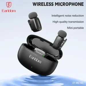 میکروفون یقه‌ای بی سیم ارلدام مدل MC16C دوکاربره تایپ سی