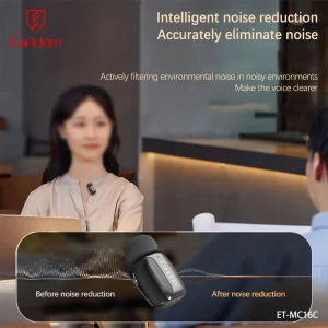 میکروفون یقه‌ای بی سیم ارلدام مدل MC16C دوکاربره تایپ سی