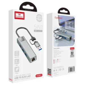 هاب USB و تایپ سی 4 پورت ارلدام مدل HUB23