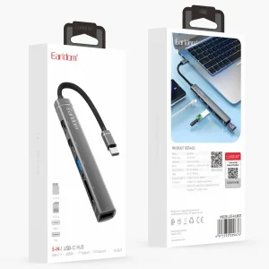 هاب تایپ سی 5 پورت ارلدام مدل ET-HUB21