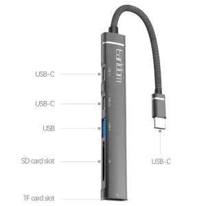 هاب تایپ سی 5 پورت ارلدام مدل ET-HUB21