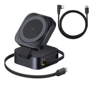 شارژر دیواری بی سیم بیسوس PicoGo BSW-540 توان 67 وات با کابل 100 وات