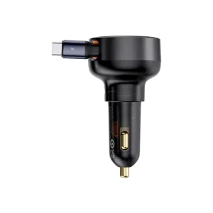 شارژر فندکی بیسوس مدل Enjoyment Pro CCTXP-UC توان 60 وات با کابل متصل تایپ سی