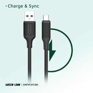 کابل شارژ USB به Type-C گرین لاین مدل GNPVCATCBK طول 1 متر