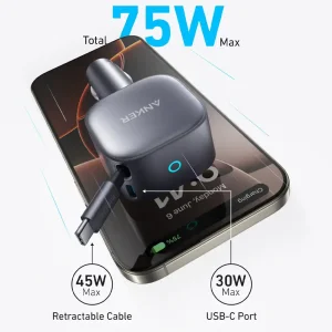 شارژر فندکی انکر Anker Nano Car Charger مدل A2738 توان 75 وات