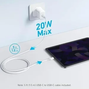شارژر دیواری انکر مدل Anker Select Charger 20W B2347 توان 20 وات با کابل تایپ سی