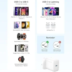 شارژر دیواری انکر مدل Anker Select Charger 20W B2347 توان 20 وات با کابل تایپ سی