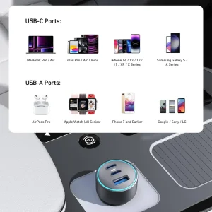 شارژر فندکی انکر 535 مدل A2731 توان 67 وات