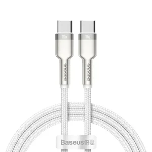 کابل شارژ USB-C به USB-C بیسوس مدل Cafule Metal CATJK-D01 طول 2 متر توان 100 وات