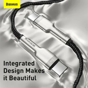 کابل شارژ USB-C به USB-C بیسوس مدل Cafule Metal CATJK-D01 طول 2 متر توان 100 وات