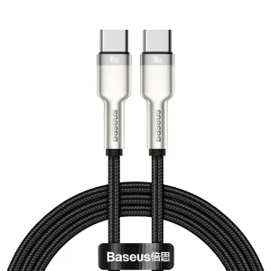 کابل شارژ USB-C به USB-C بیسوس مدل Cafule Metal CATJK-D01 طول 2 متر توان 100 وات