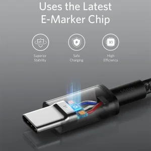 کابل شارژ USB-C به USB-C انکر مدل Ultra-Durable A8756 طول 1 متر توان 100 وات