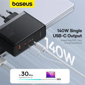 شارژر دیواری بیسوس GaN5 Pro Fast Charger CCGAN160CE توان 160 وات با کابل