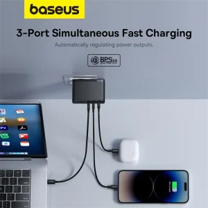 شارژر دیواری بیسوس GaN5 Pro Fast Charger CCGAN160CE توان 160 وات با کابل