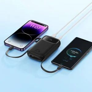 پاوربانک بیسوس مدل QPow2 با کابل تایپ سی و لایتنینگ ظرفیت 20000 میلی آمپر توان 22.5 وات