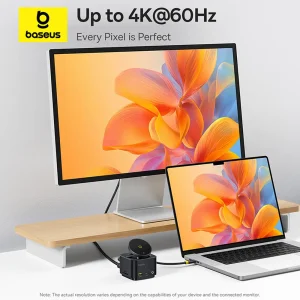 هاب تایپ سی 7 پورت و شارژر وایرلس بیسوس MagPro Series II مدل BS-OH122 B00072900121-00
