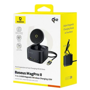 هاب تایپ سی 7 پورت و شارژر وایرلس بیسوس MagPro Series II مدل BS-OH122 B00072900121-00