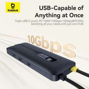 هاب تایپ سی 6 پورت بیسوس Dual Fast Charging مدل BS-OH168 B00070902123-00