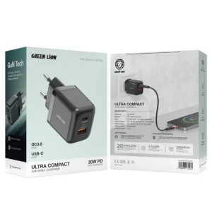 شارژر دیواری گرین لاین Ultra Compact GaN مدل GL-WC31 توان 20 وات