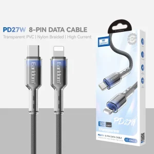 کابل شارژ تایپ سی به لایتنینگ ارلدام مدل EC-204C-L طول 1 متر توان 27 وات