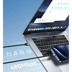 کابل شارژ USB-C به USB-C یوسمز مدل SJ704  طول 1 متر توان 60 وات