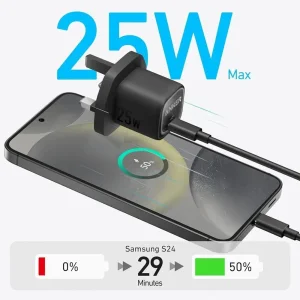 شارژر دیواری انکر مدل B2656 توان 25 وات با کابل USB-C