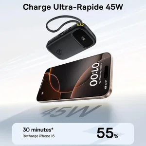 پاوربانک بیسوس مدل QPow 3 PPQD3-2040 ظرفیت 20000 میلی آمپر توان 45 وات