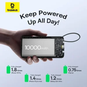 پاوربانک بیسوس مدل Bipow 2 PPBD2-1W20 ظرفیت 10000 میلی آمپر توان 20 وات