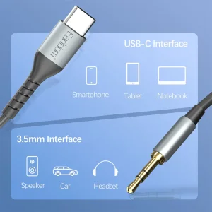 کابل تبدیل تایپ سی به AUX ارلدام مدل AUX73 طول 1 متر
