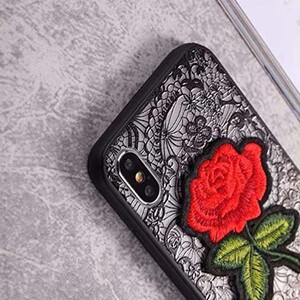 Embroidery Rose Case For Apple IPhone X (2)
