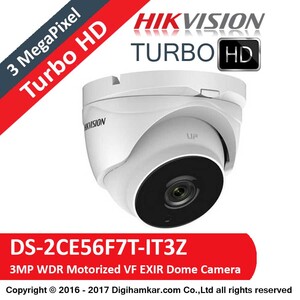 دوربین مداربسته TurboHD دام هایک ویژن موتورایز مدل DS-2CE56F7T-IT3Z