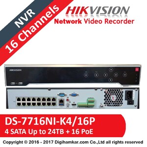 ضبط کننده ویدیویی تحت شبکه NVR هایک ویژن مدل DS-7716NI-K4/16P