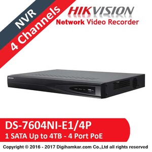 ضبط کننده ویدیویی تحت شبکه NVR هایک ویژن مدل DS-7604NI-E1/4P