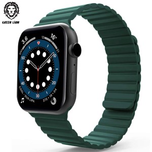 بند اپل واچ گرین لیون 44/45 میلی متر Green Lion Silicone + Magnets Watch Band