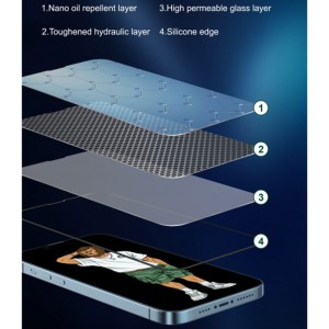 گلس شفاف لبه سیلیکونی گرین لیون 3D Silicone Plus آیفون iPhone 14 Pro Max