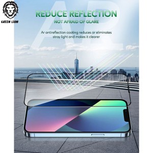 گلس شفاف لبه سیلیکونی گرین لیون Anti-Reflective آیفون iPhone 13 Pro Max